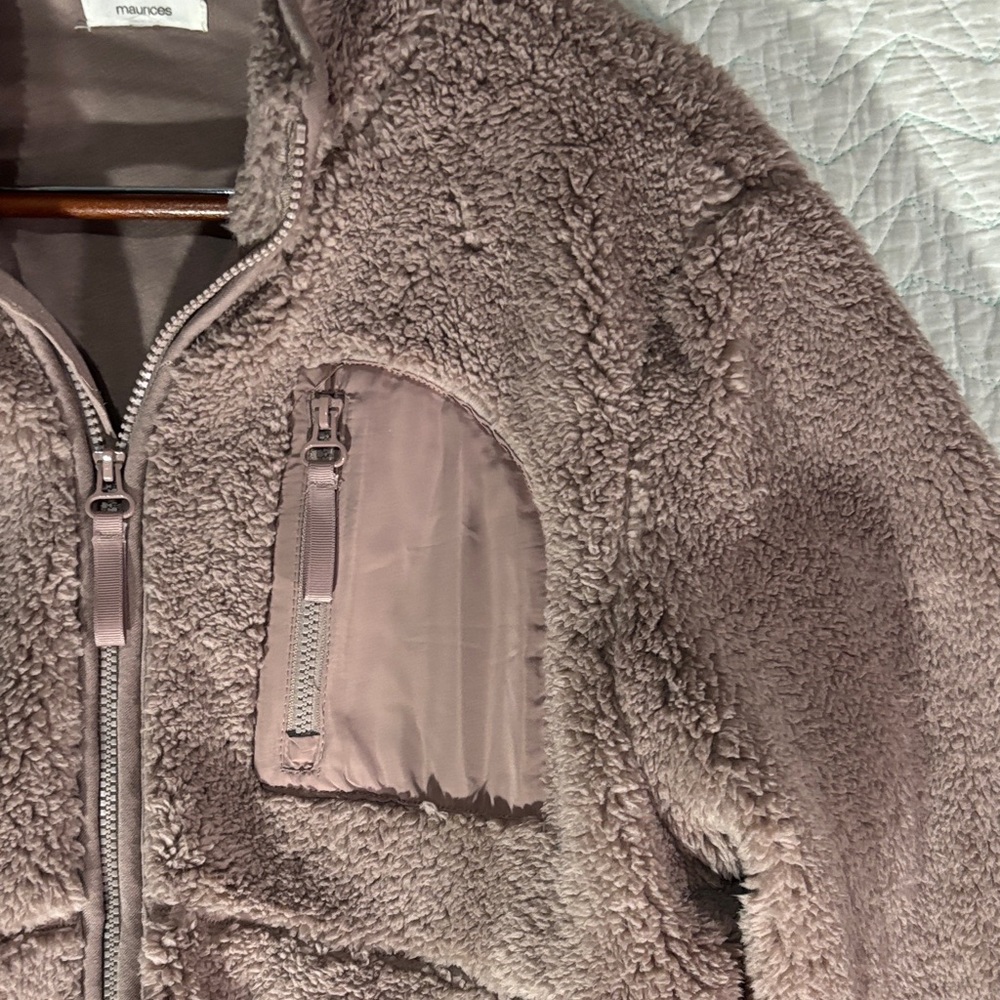 Maurices Plush Puffer Jacket in Mauve - Picture 3 of 10